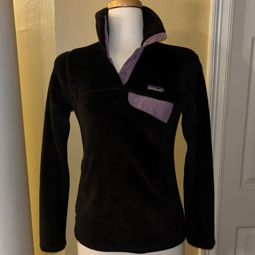 Patagonia Black Fleece with Purple Trim